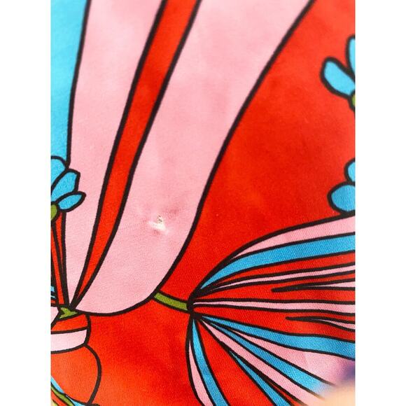 Show Me Your Mumu Women's Pajama Top Positano Paisley Satin Colorful Fan Floral - Picture 10 of 10